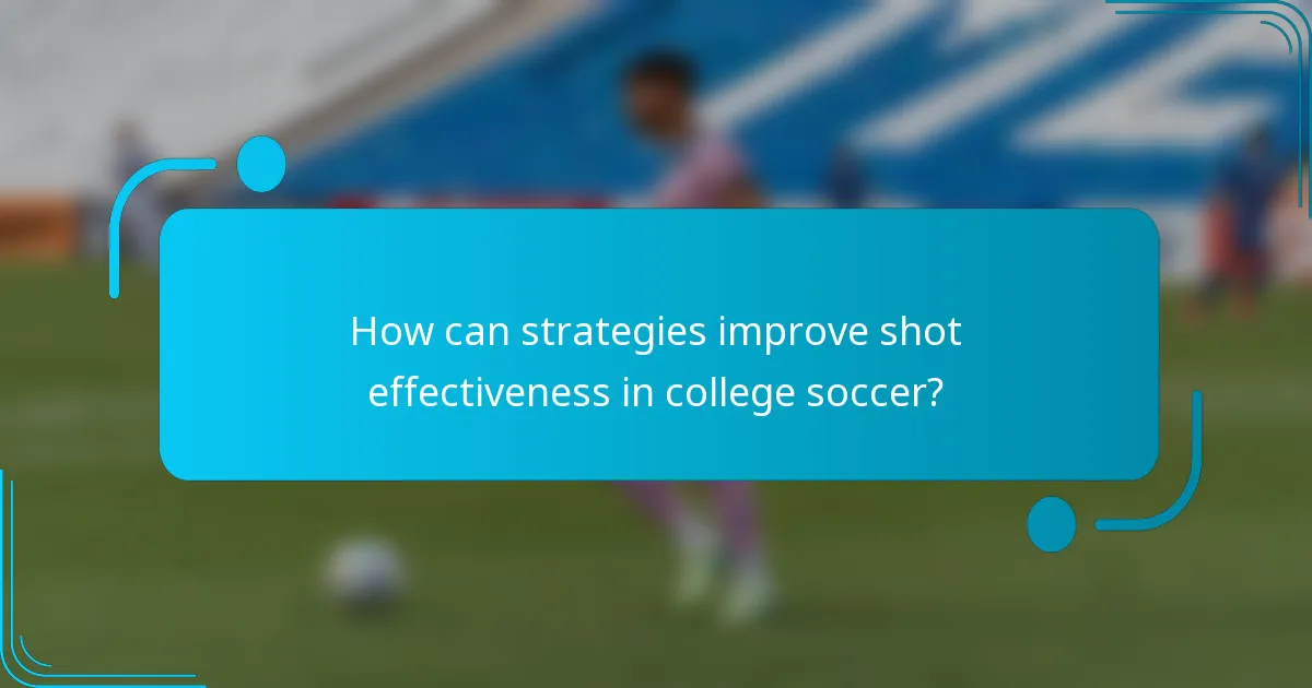 How can strategies improve shot effectiveness in college soccer?
