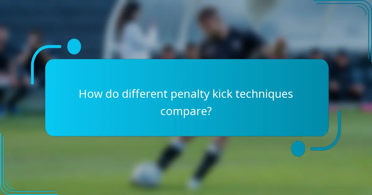 How do different penalty kick techniques compare?