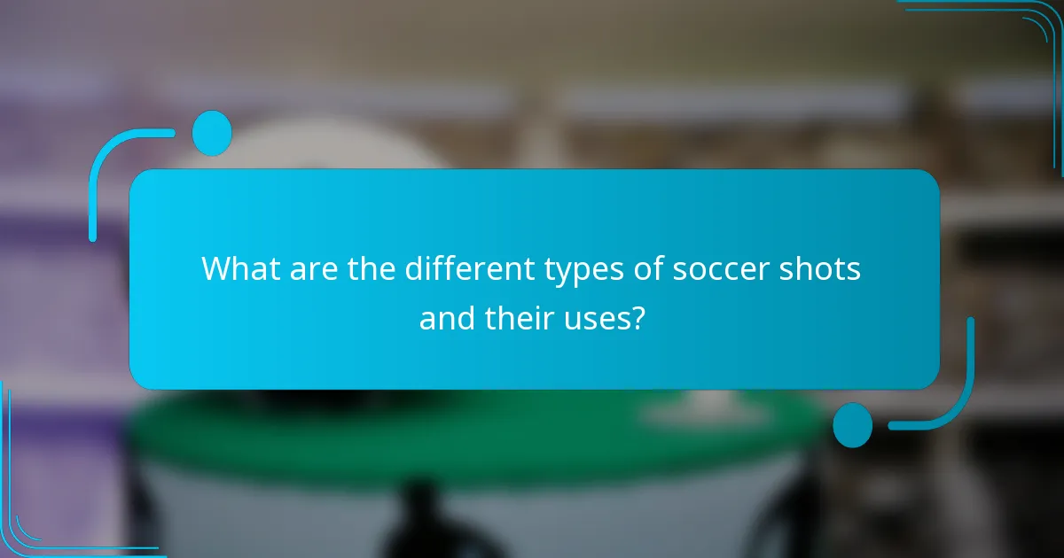 What are the different types of soccer shots and their uses?