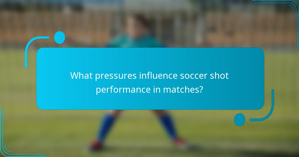 What pressures influence soccer shot performance in matches?